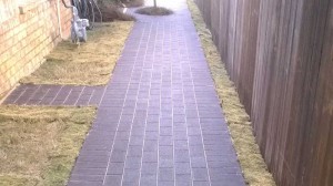 Permeable Eco-Priora Pavers Solve Homeowner's Soggy Side Yard